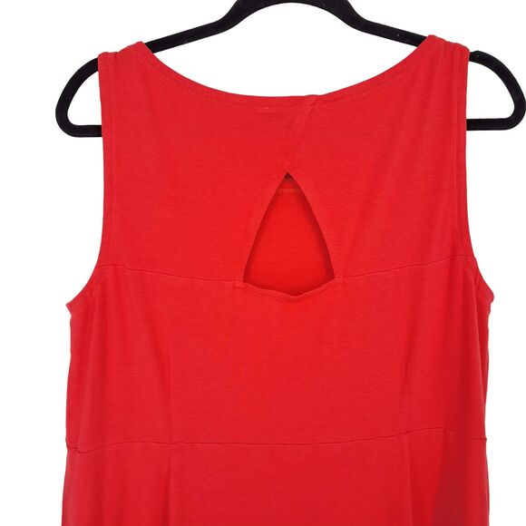 Eileen Fisher Sleeveless Shift Dress with Back Cut Out Red Women's Size L Large - Picture 3 of 4